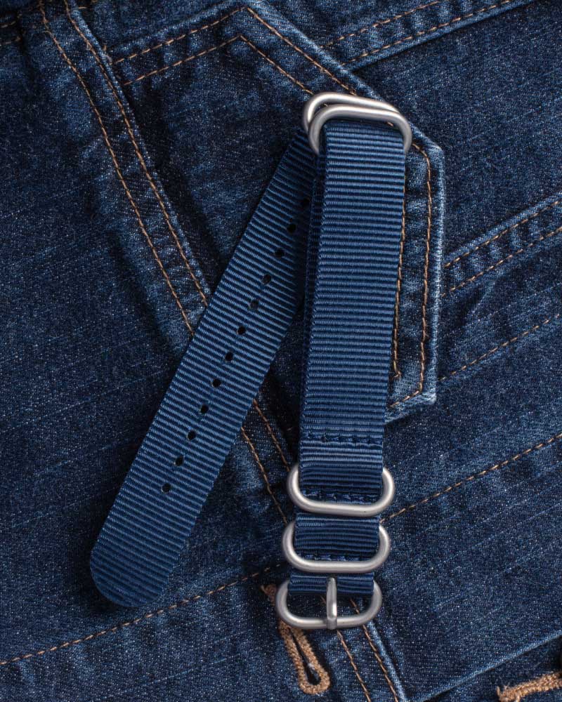 20mm Nato Navy (Silver Buckle)
